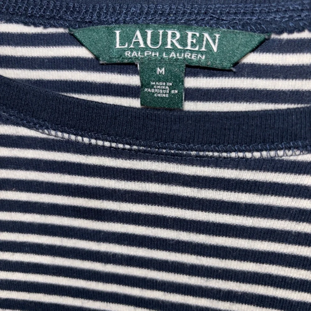 Ralph Lauren Navy & White Striped Crewneck Tee - Picture 2 of 4